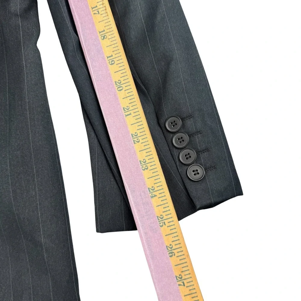 Vinci Mens Pinstripe Suit Jacket Blazer Charcoal Gray 3 Button‎ 44R